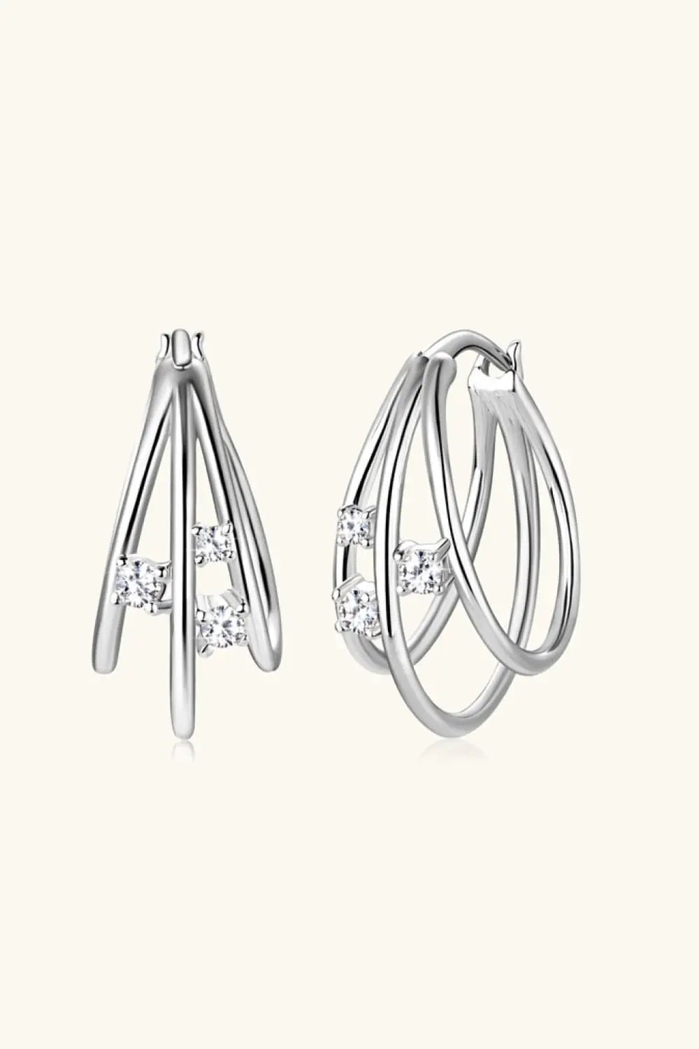 Moissanite 925 Sterling Silver Layered Earrings - SmileBen