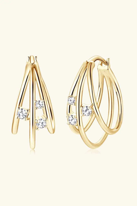 Moissanite 925 Sterling Silver Layered Earrings - SmileBen