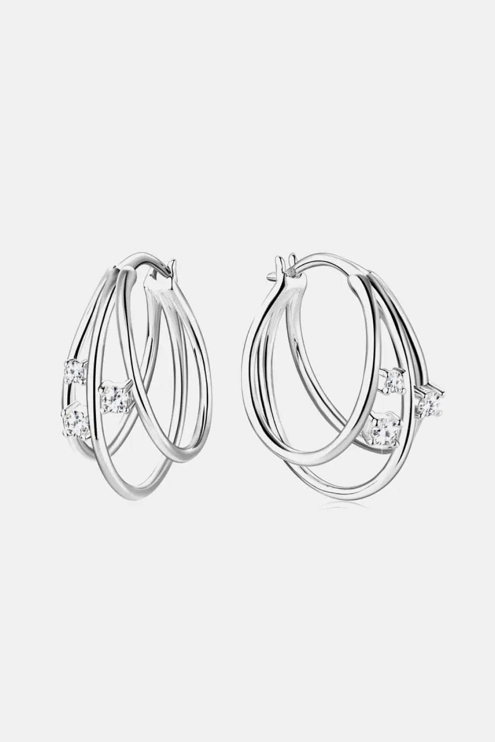 Moissanite 925 Sterling Silver Layered Earrings - SmileBen