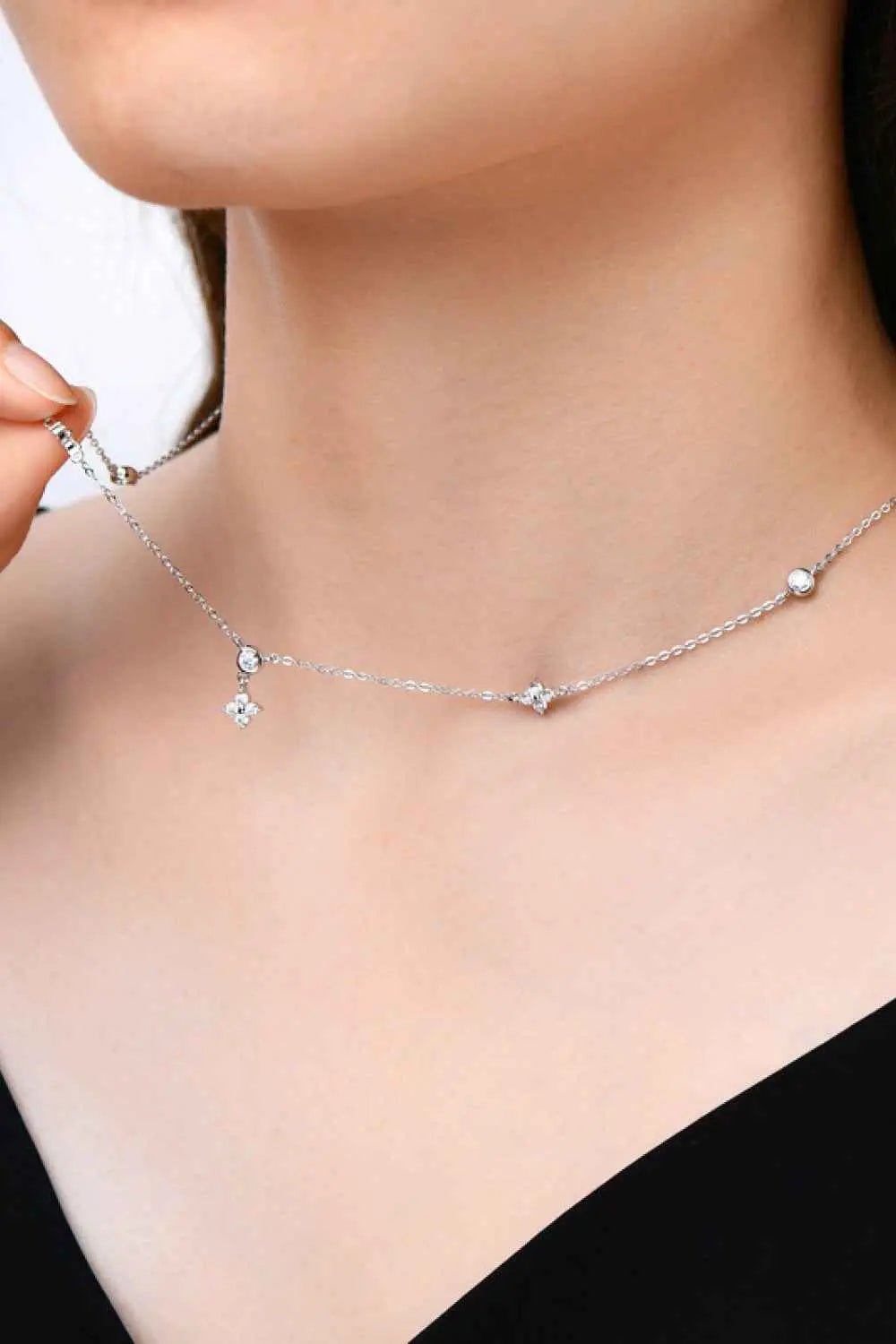 Moissanite 925 Sterling Silver Necklace - SmileBen
