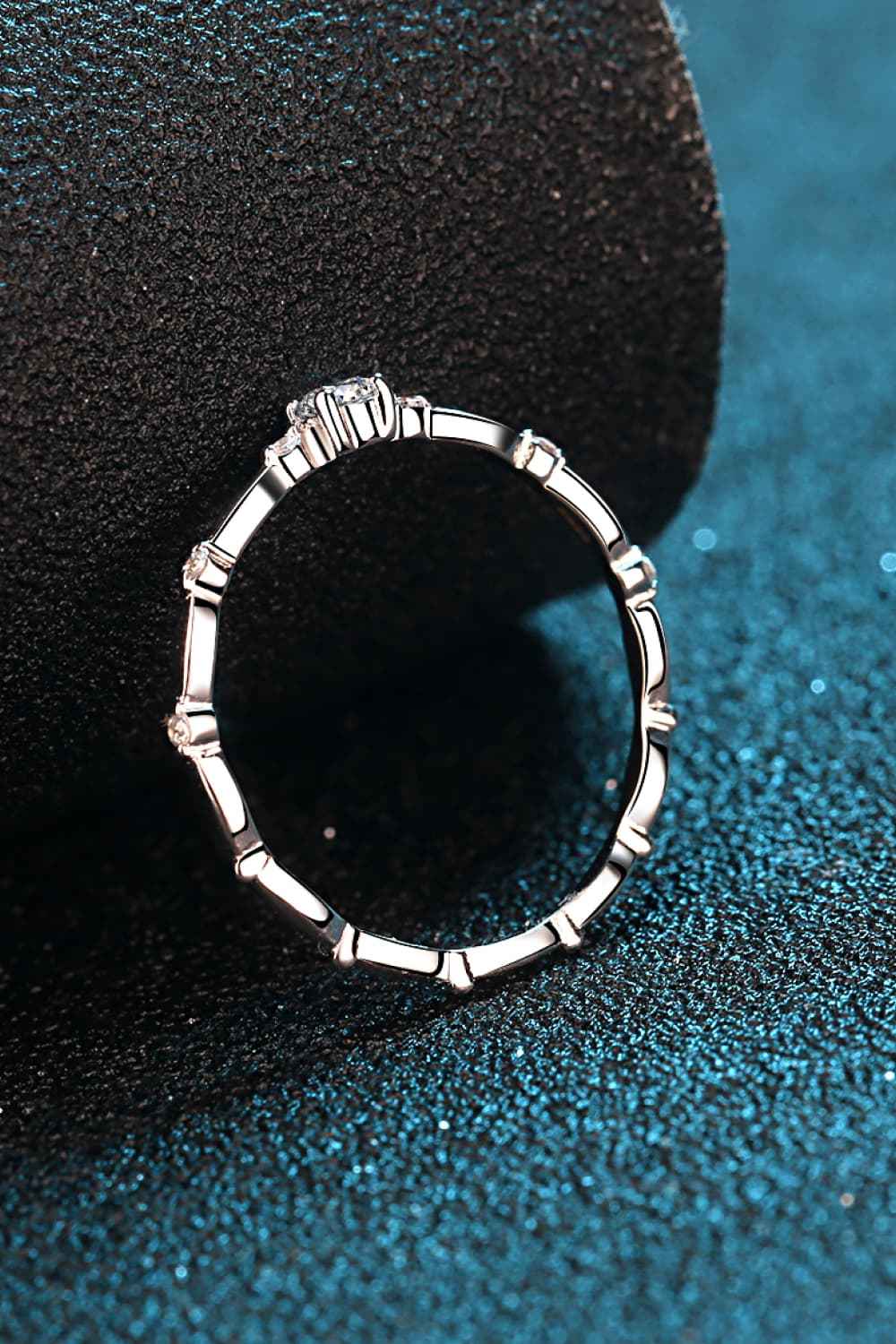 Moissanite 925 Sterling Silver Rhodium - Plated Ring - SmileBen