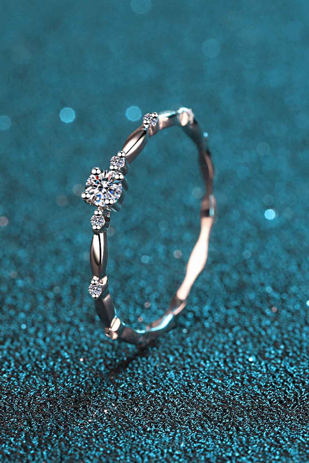 Moissanite 925 Sterling Silver Rhodium - Plated Ring - SmileBen