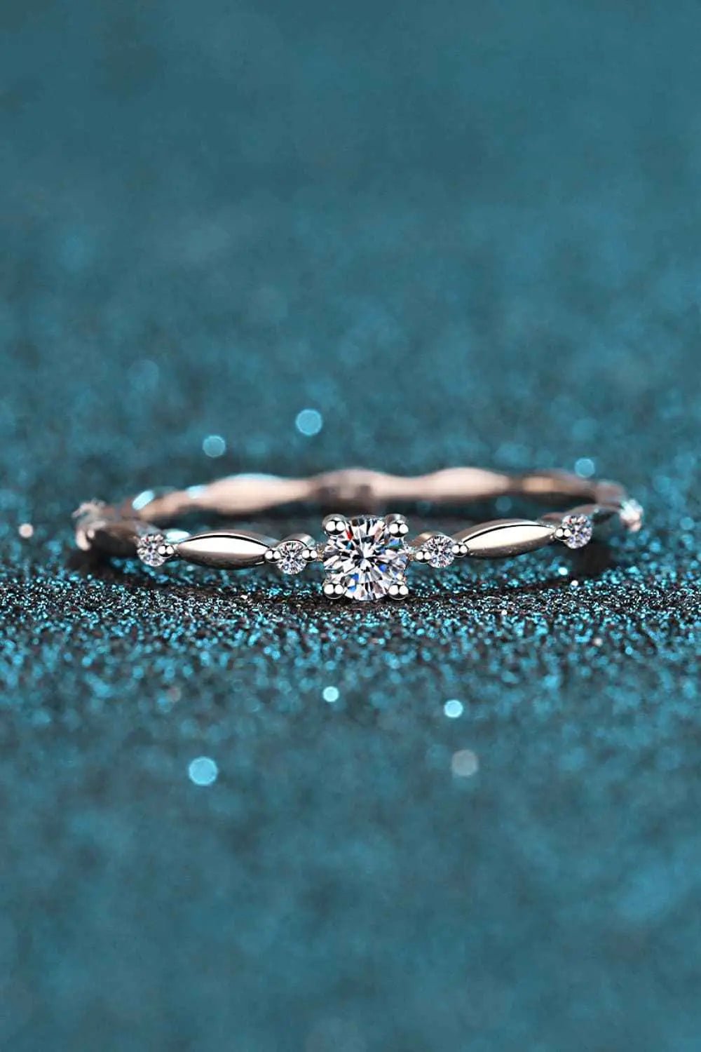 Moissanite 925 Sterling Silver Rhodium - Plated Ring - SmileBen
