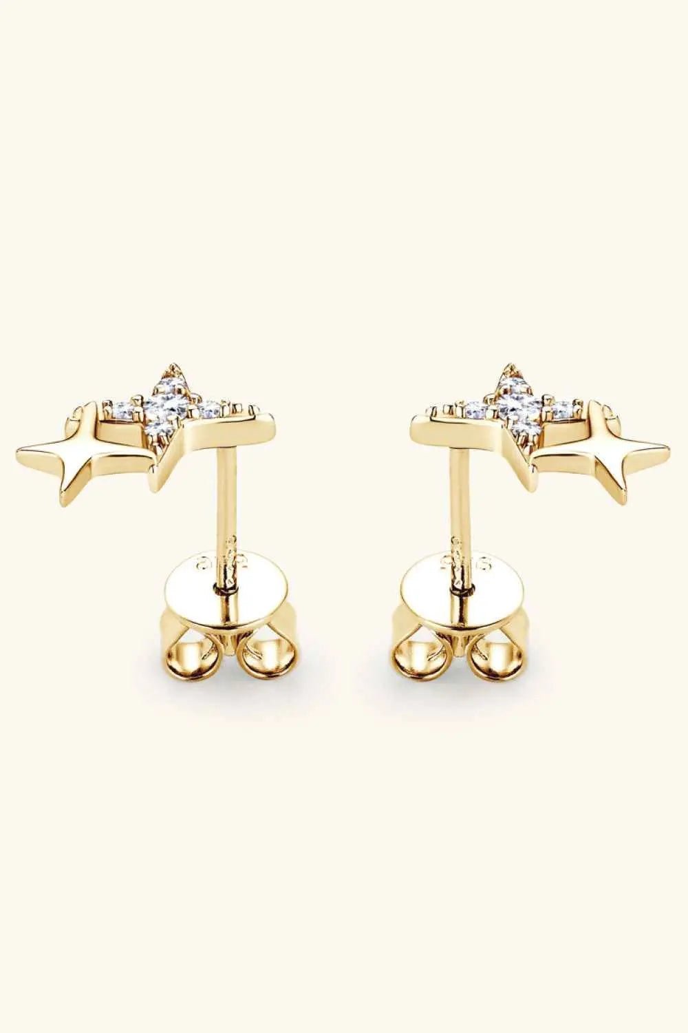 Moissanite 925 Sterling Silver Star Shape Earrings - SmileBen
