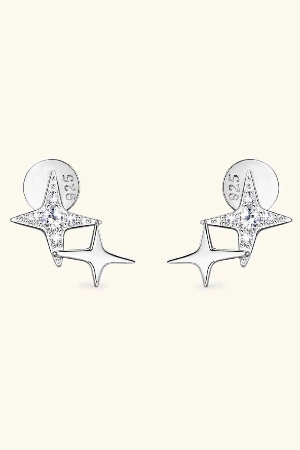 Moissanite 925 Sterling Silver Star Shape Earrings - SmileBen