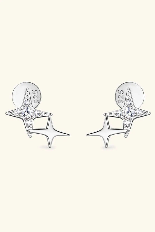 Moissanite 925 Sterling Silver Star Shape Earrings - SmileBen