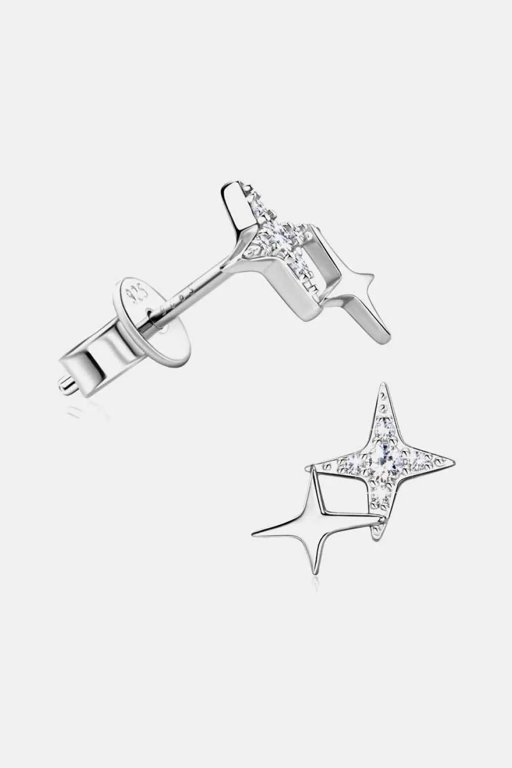 Moissanite 925 Sterling Silver Star Shape Earrings - SmileBen
