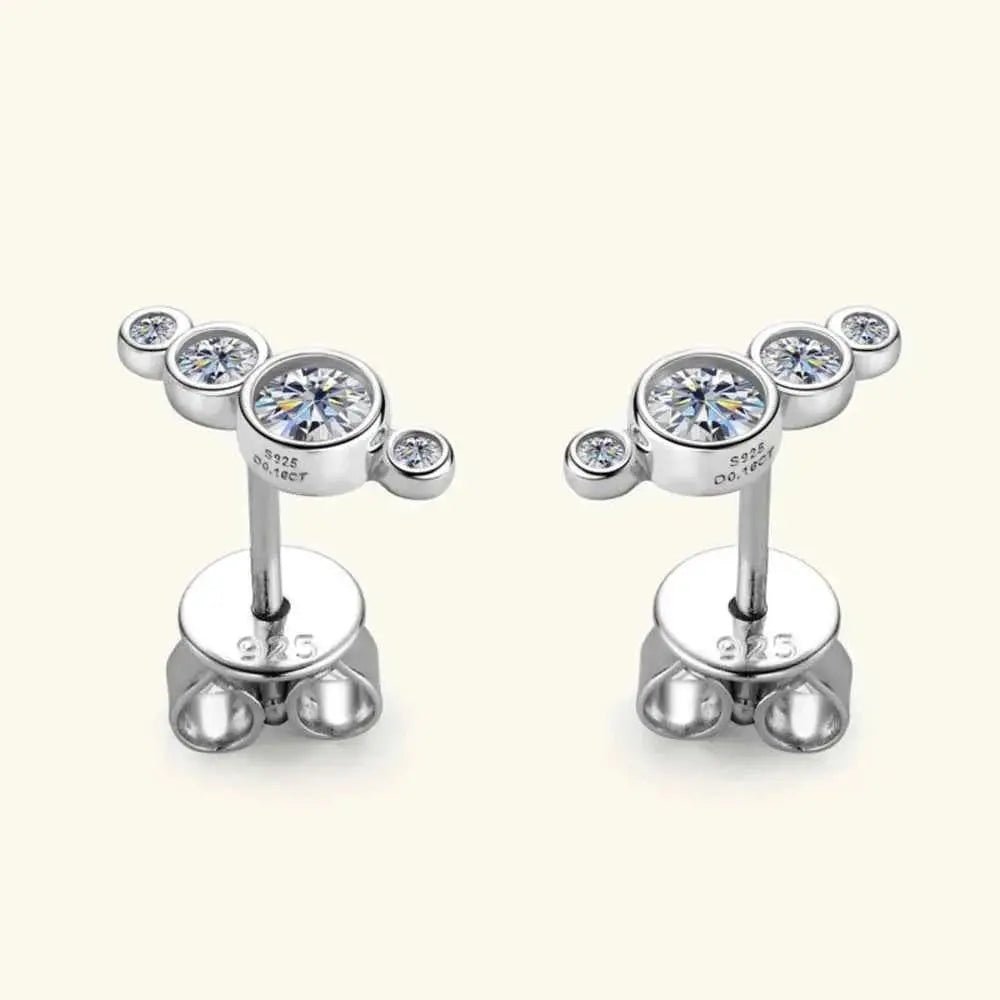 Moissanite 925 Sterling Silver Stud Earrings - SmileBen