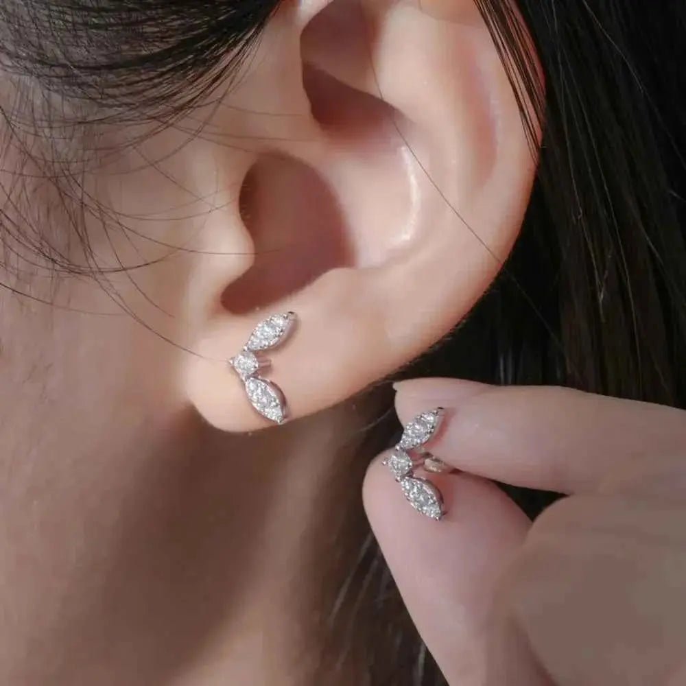Moissanite 925 Sterling Silver Stud Earrings - SmileBen