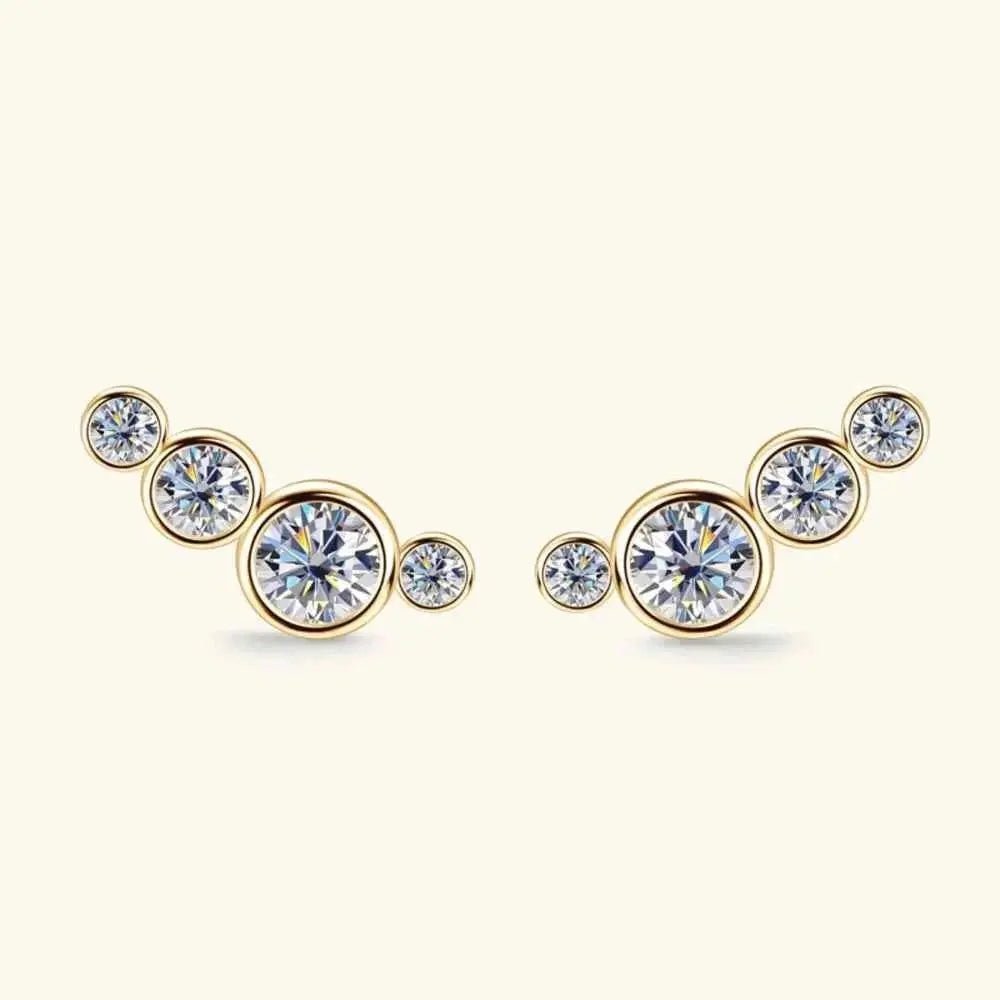 Moissanite 925 Sterling Silver Stud Earrings - SmileBen