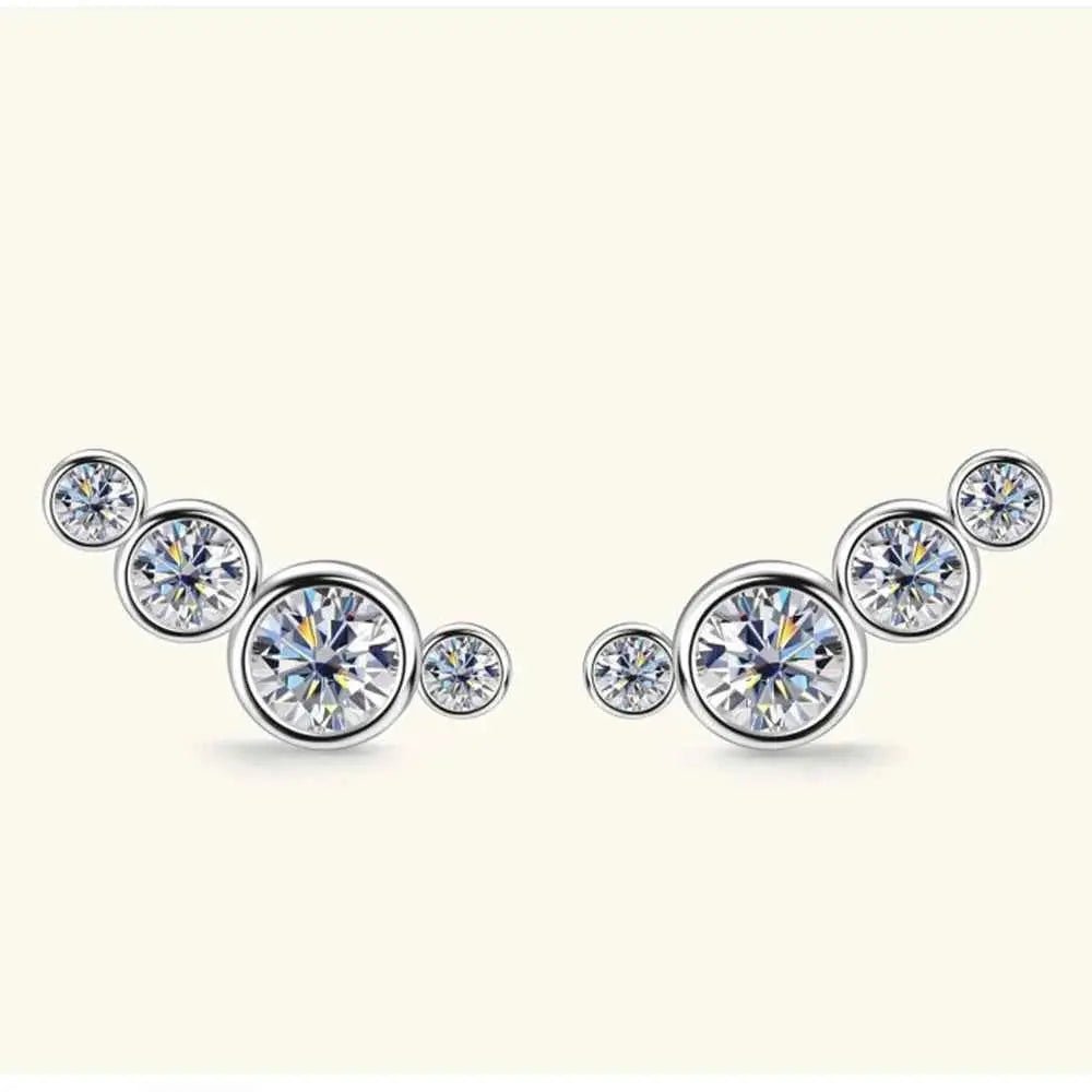 Moissanite 925 Sterling Silver Stud Earrings - SmileBen