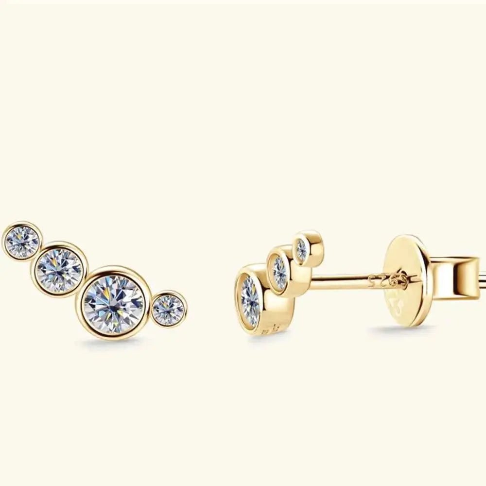 Moissanite 925 Sterling Silver Stud Earrings - SmileBen