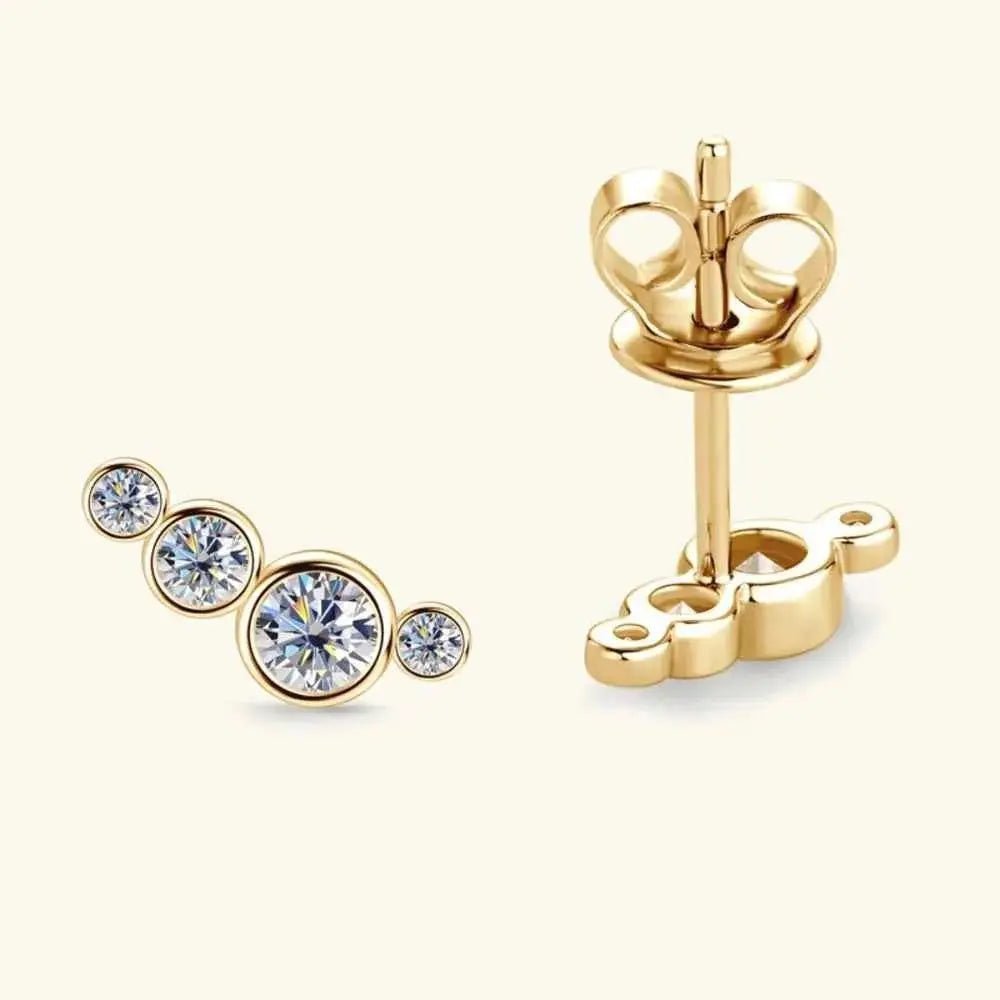 Moissanite 925 Sterling Silver Stud Earrings - SmileBen