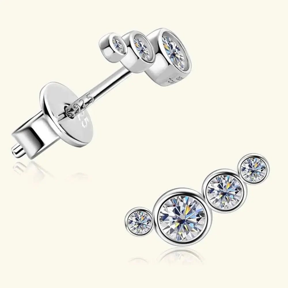 Moissanite 925 Sterling Silver Stud Earrings - SmileBen