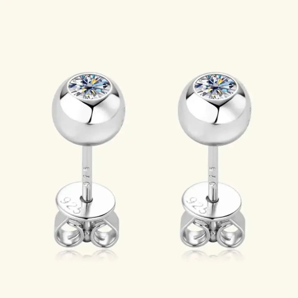 Moissanite 925 Sterling Silver Stud Earrings - SmileBen