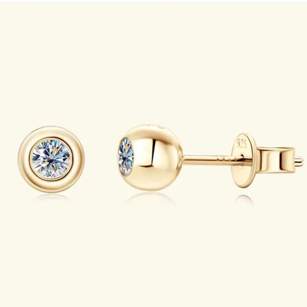 Moissanite 925 Sterling Silver Stud Earrings - SmileBen