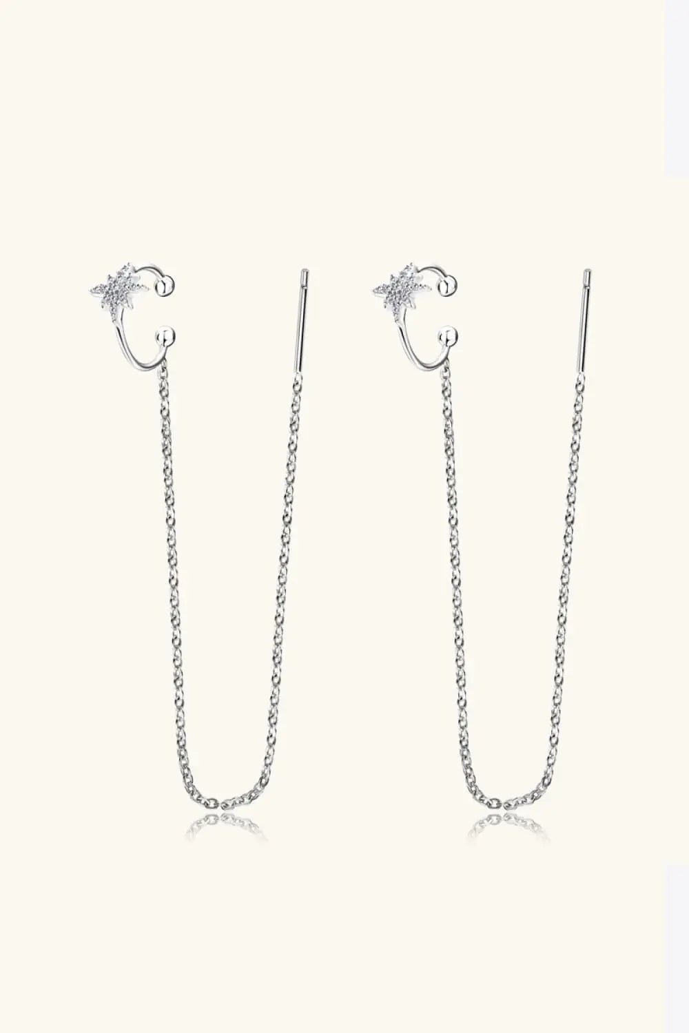 Moissanite 925 Sterling Silver Threader Earrings - SmileBen