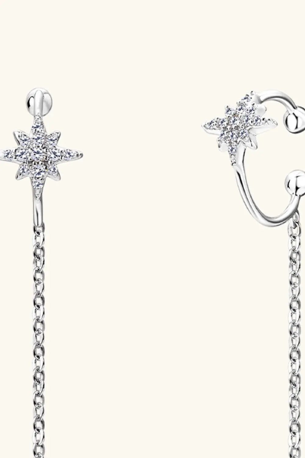 Moissanite 925 Sterling Silver Threader Earrings - SmileBen