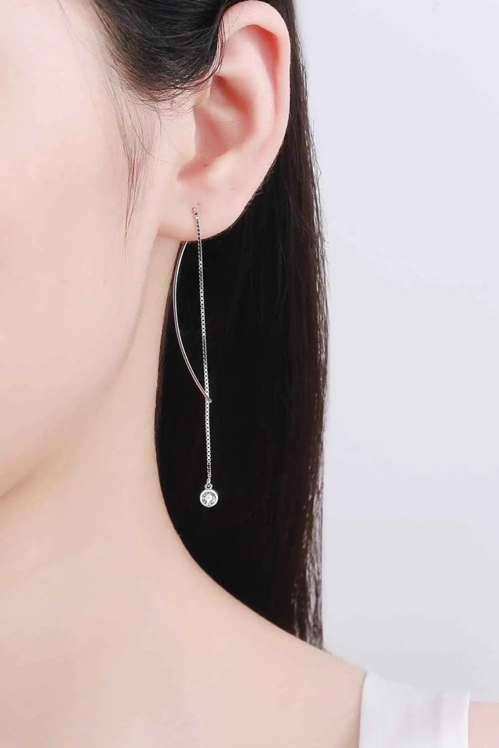 Moissanite 925 Sterling Silver Threader Earrings - SmileBen