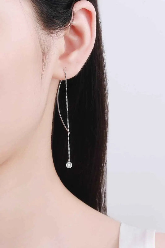 Moissanite 925 Sterling Silver Threader Earrings - SmileBen
