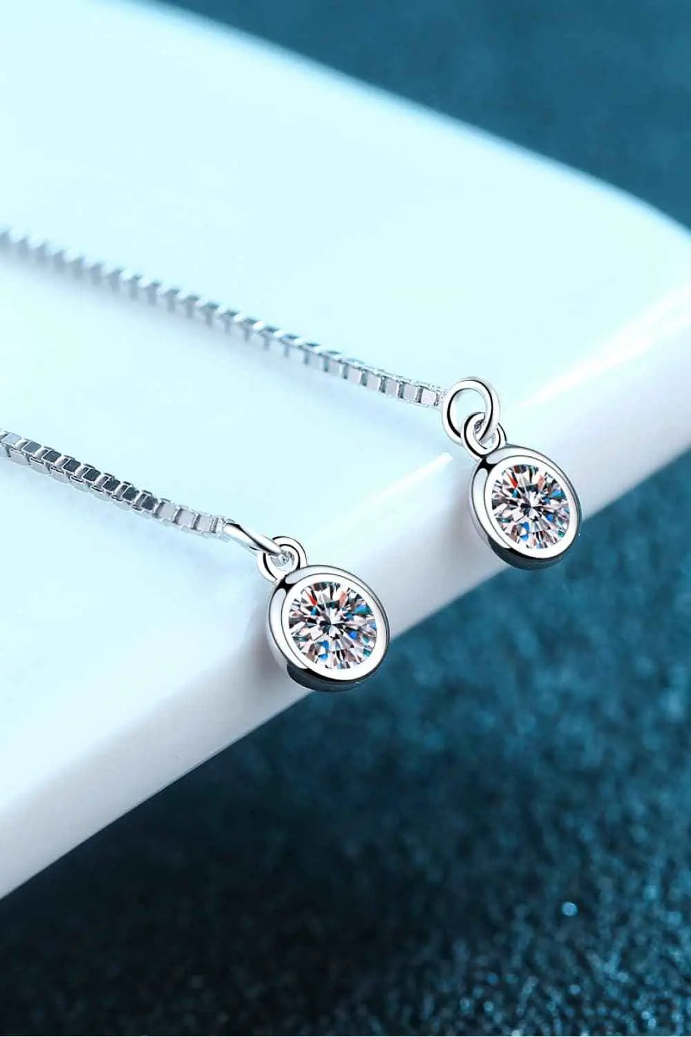 Moissanite 925 Sterling Silver Threader Earrings - SmileBen