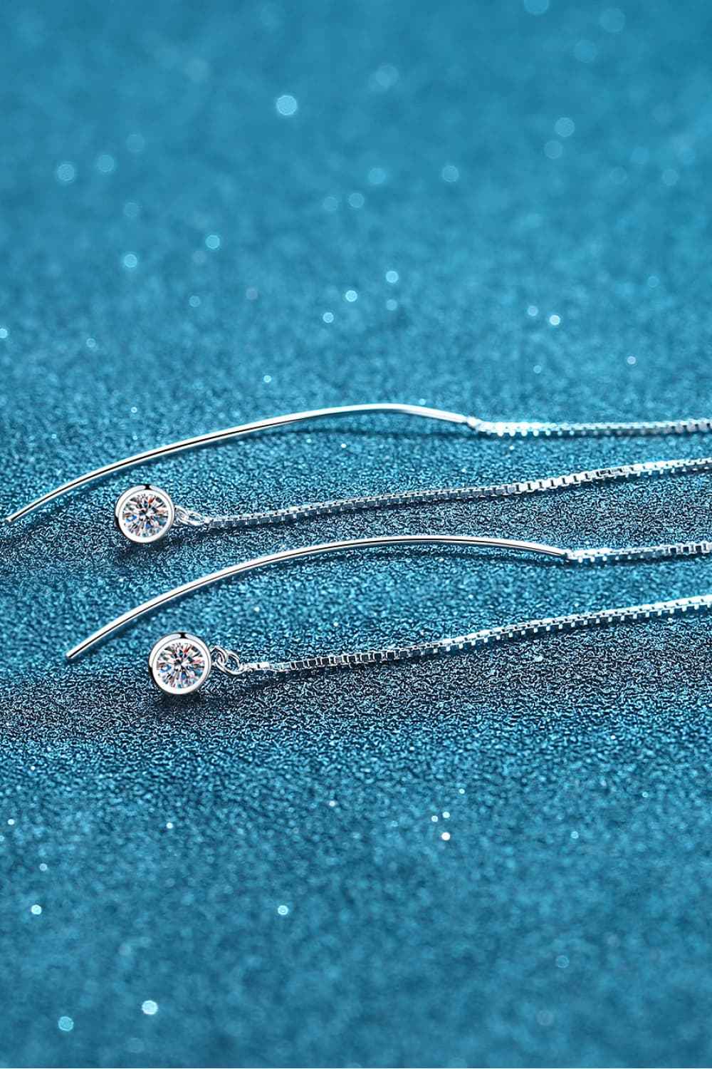 Moissanite 925 Sterling Silver Threader Earrings - SmileBen