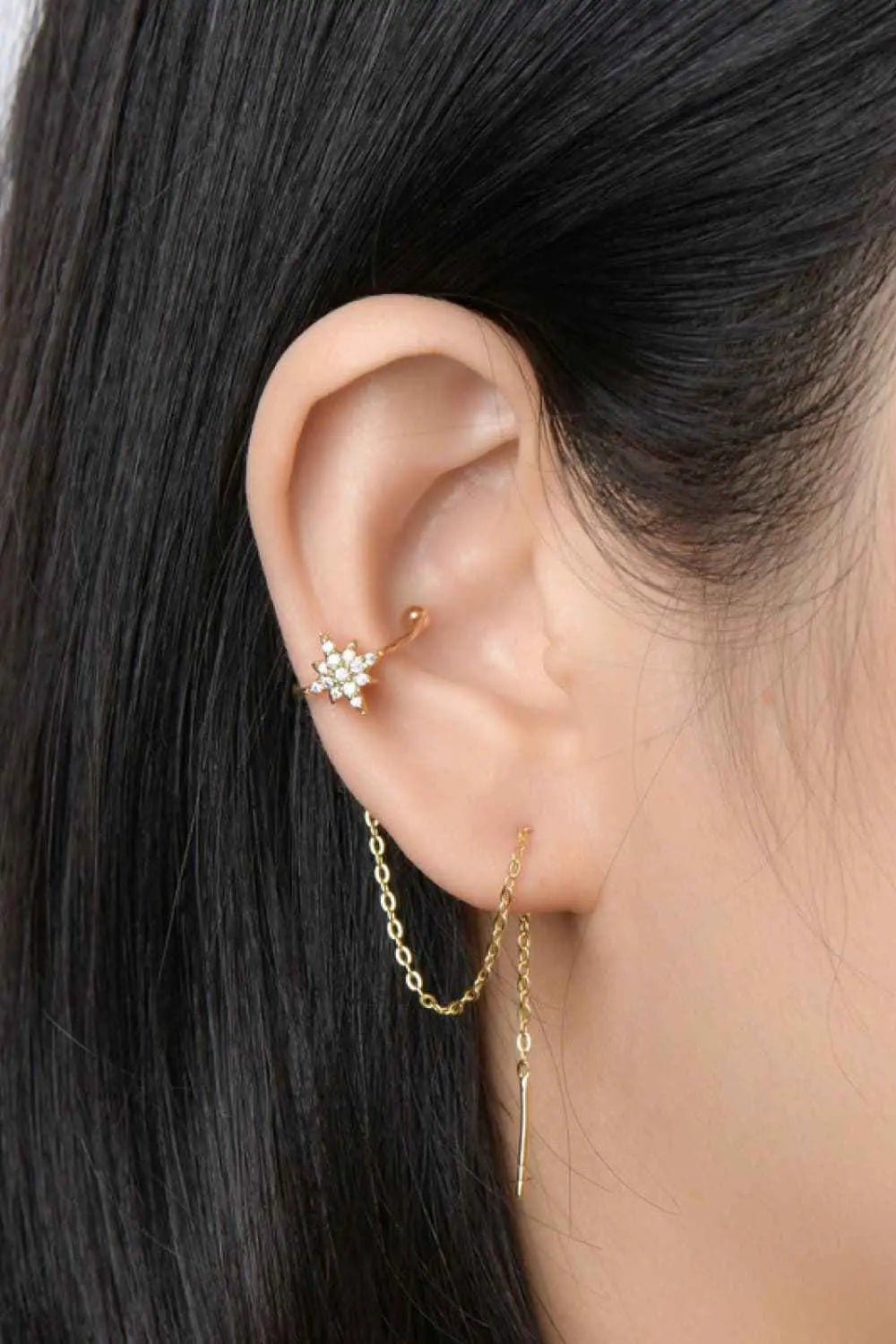 Moissanite 925 Sterling Silver Threader Earrings - SmileBen