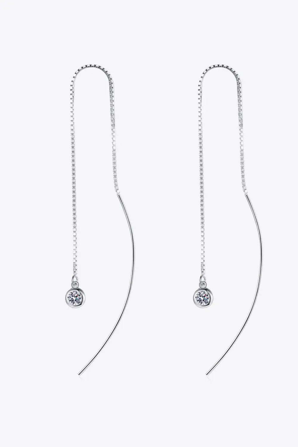 Moissanite 925 Sterling Silver Threader Earrings - SmileBen