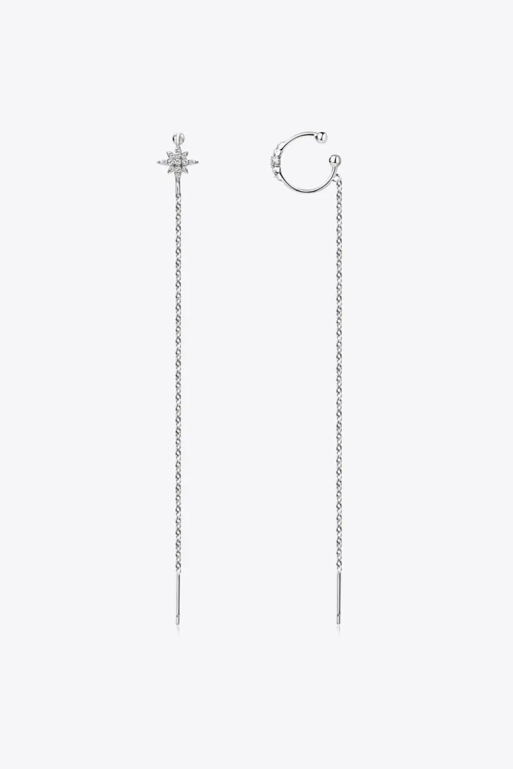 Moissanite 925 Sterling Silver Threader Earrings - SmileBen