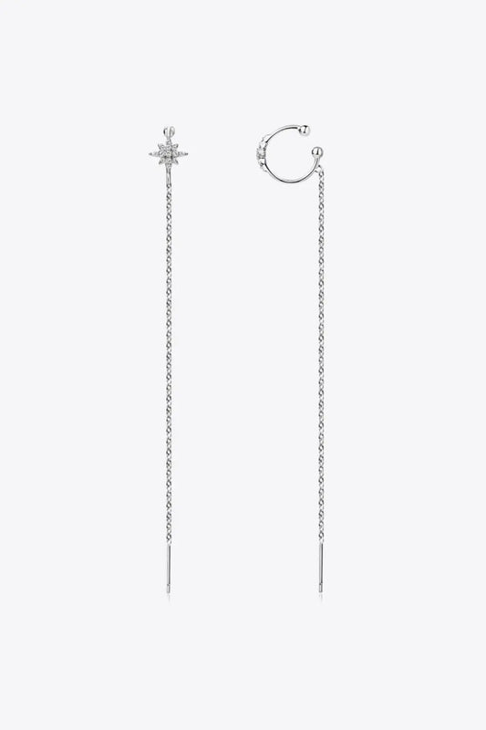 Moissanite 925 Sterling Silver Threader Earrings - SmileBen