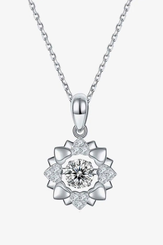 Moissanite Flower Shape Pendant Necklace - SmileBen