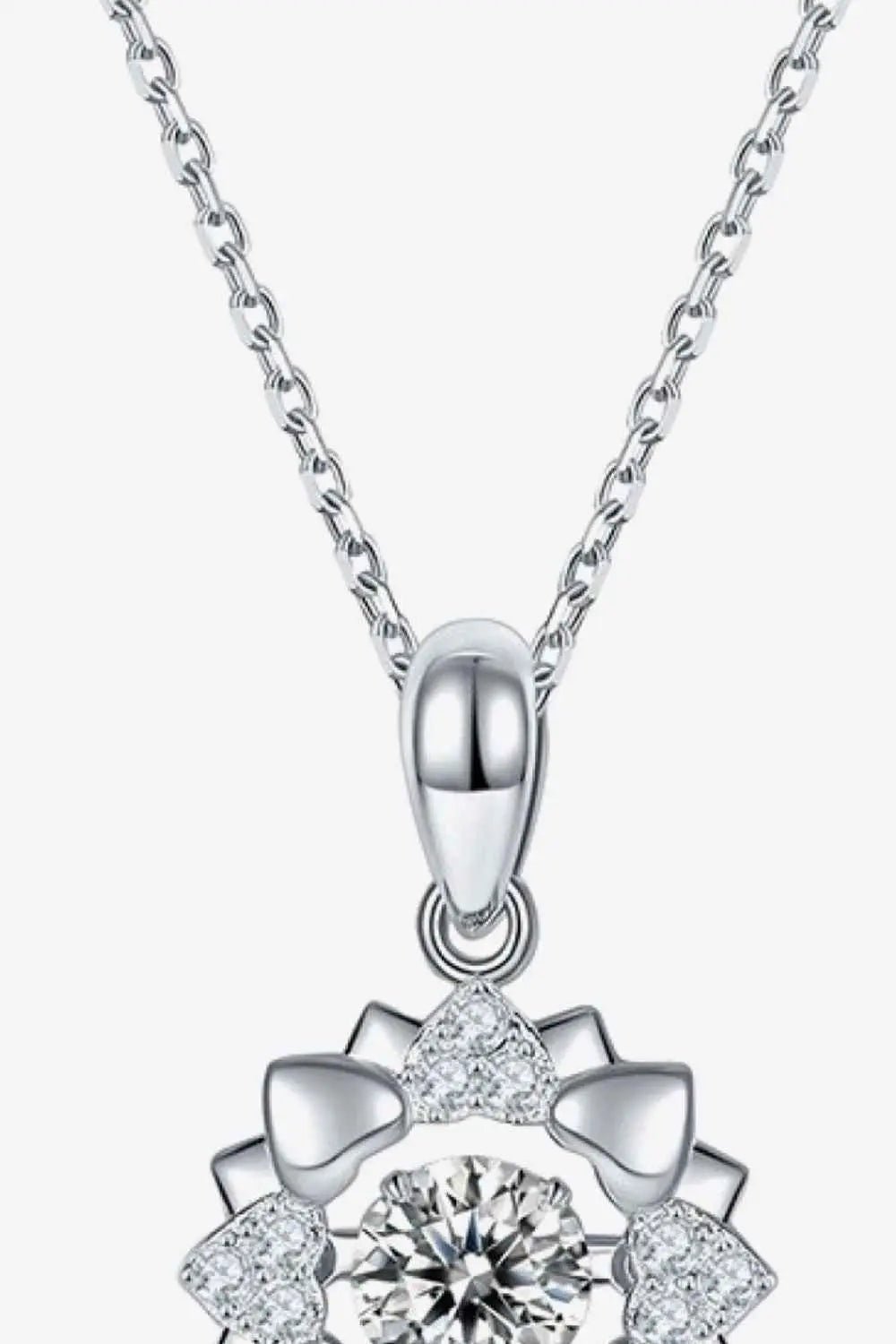 Moissanite Flower Shape Pendant Necklace - SmileBen