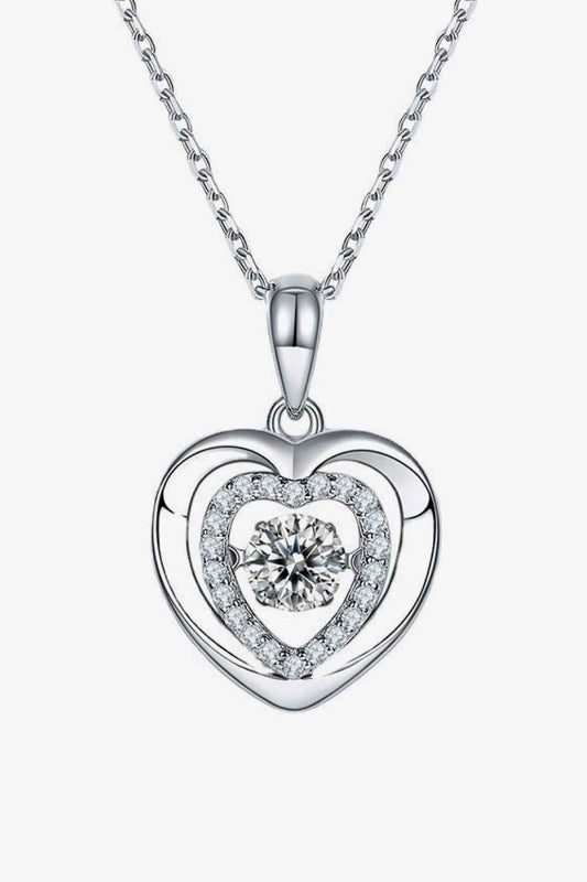 Moissanite Heart Pendant Necklace - SmileBen