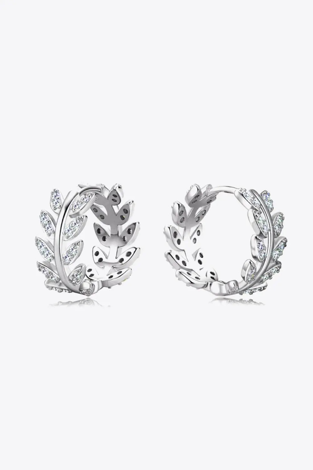 Moissanite Leaf 925 Sterling Silver Earrings - SmileBen