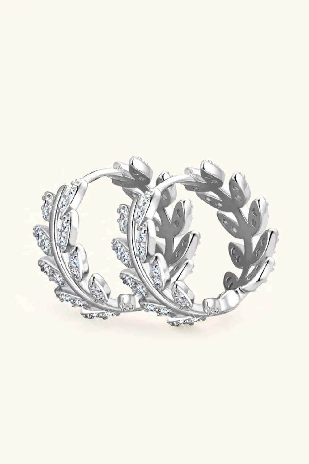 Moissanite Leaf 925 Sterling Silver Earrings - SmileBen