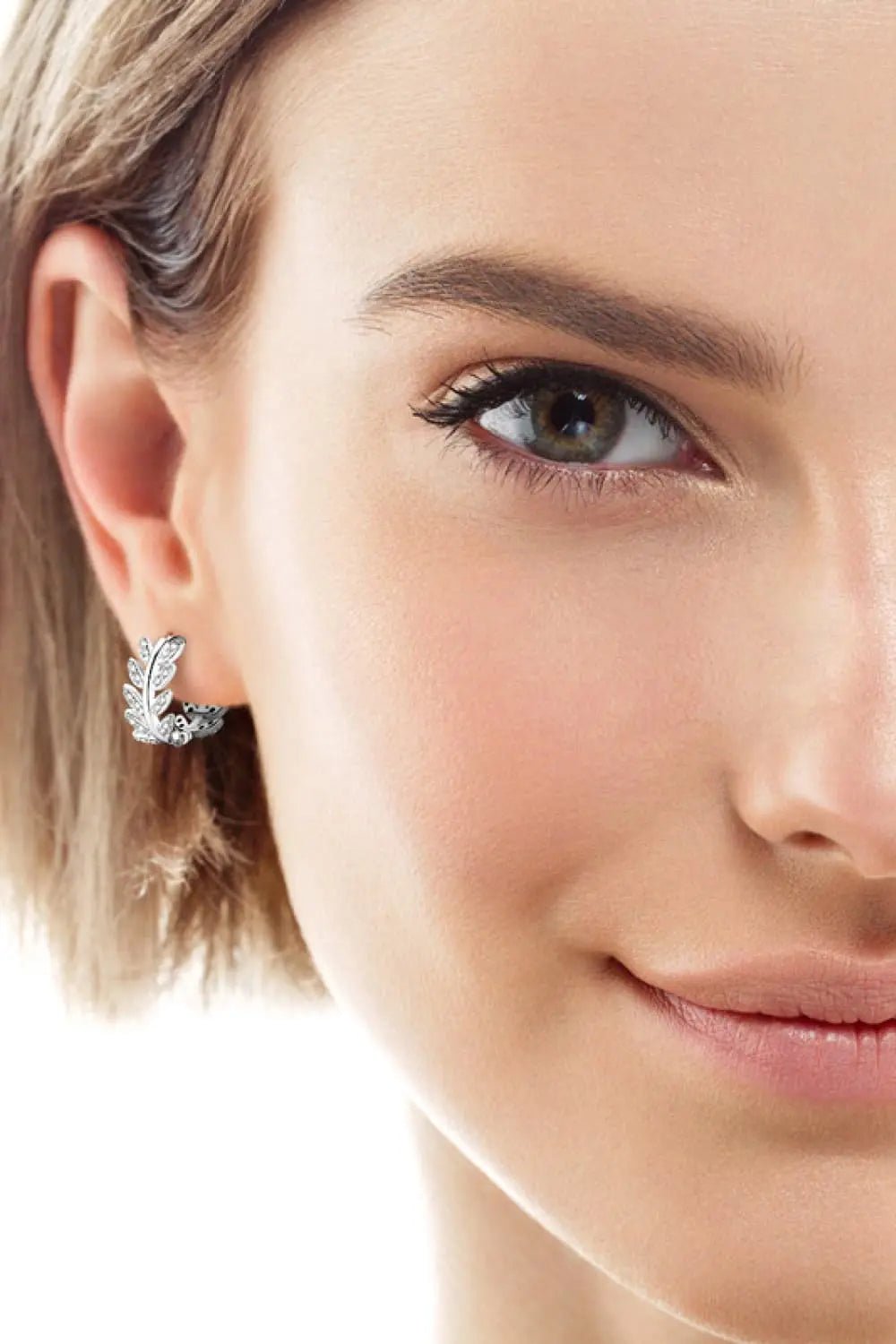 Moissanite Leaf 925 Sterling Silver Earrings - SmileBen