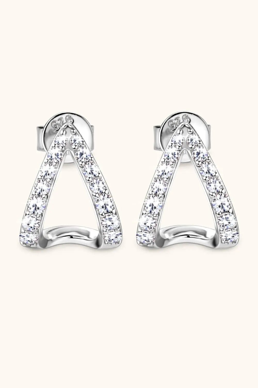 Moissanite Minimalist 925 Sterling Silver Earrings - SmileBen