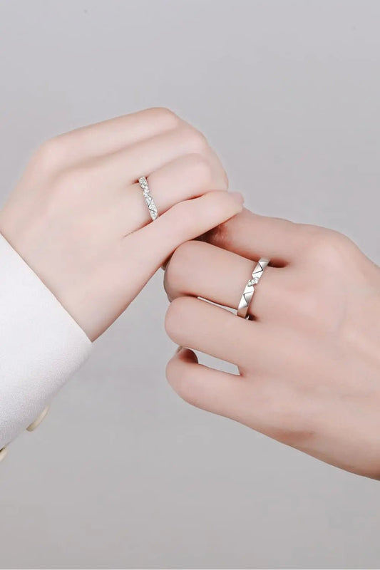 Moissanite Minimalist Rhodium - Plated Ring - SmileBen