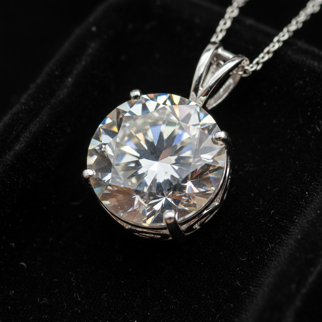 Moissanite Pendant Closeup