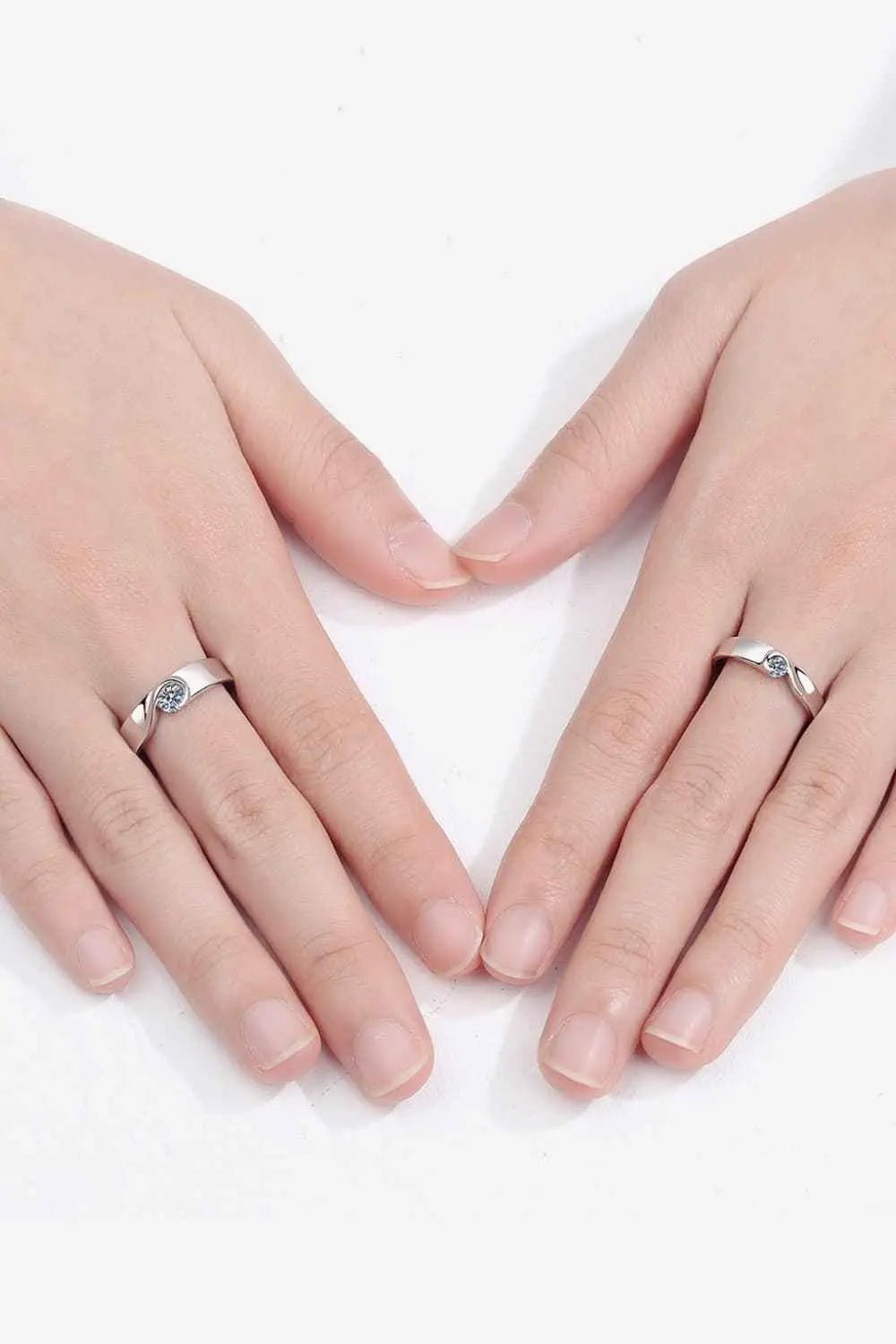 Moissanite Rhodium - Plated Ring - SmileBen