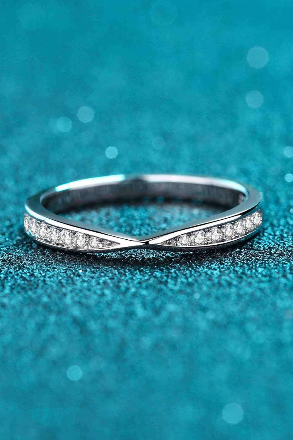 Moissanite Rhodium - Plated Ring - SmileBen