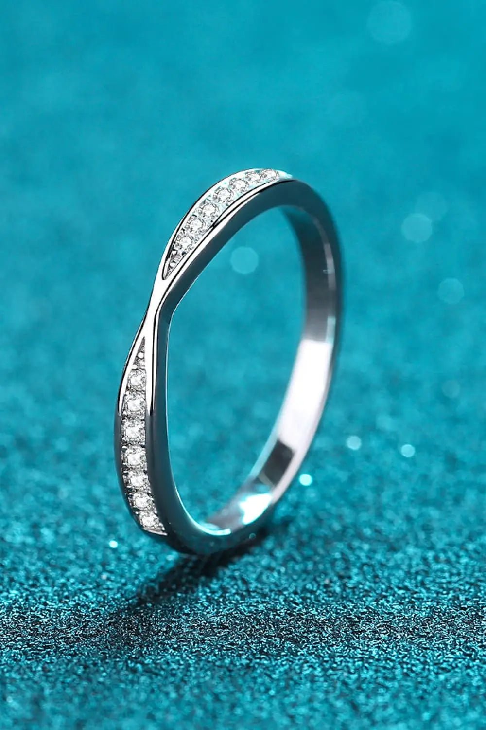 Moissanite Rhodium - Plated Ring - SmileBen