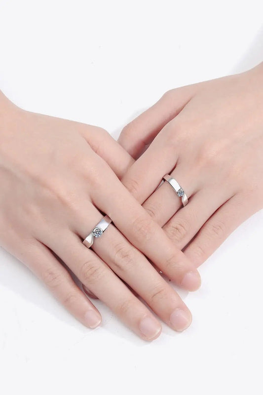 Moissanite Rhodium - Plated Ring - SmileBen