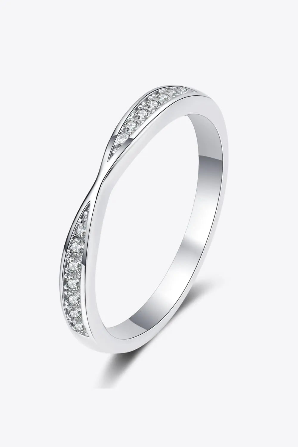 Moissanite Rhodium - Plated Ring - SmileBen