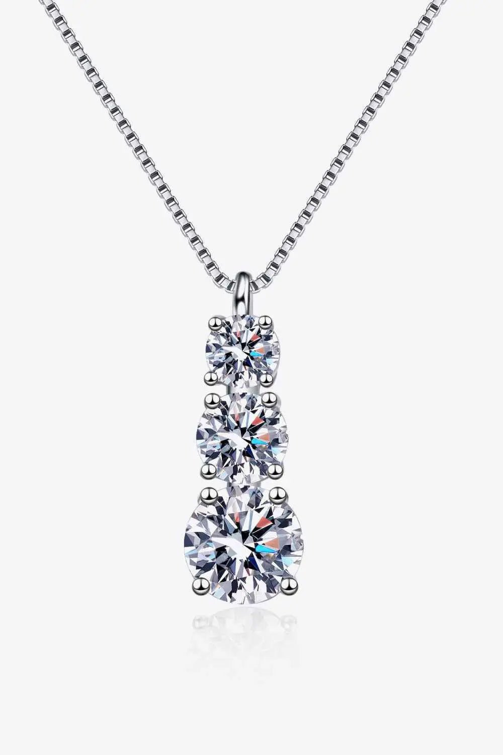 Moissanite Triple - Pendant Necklace - SmileBen