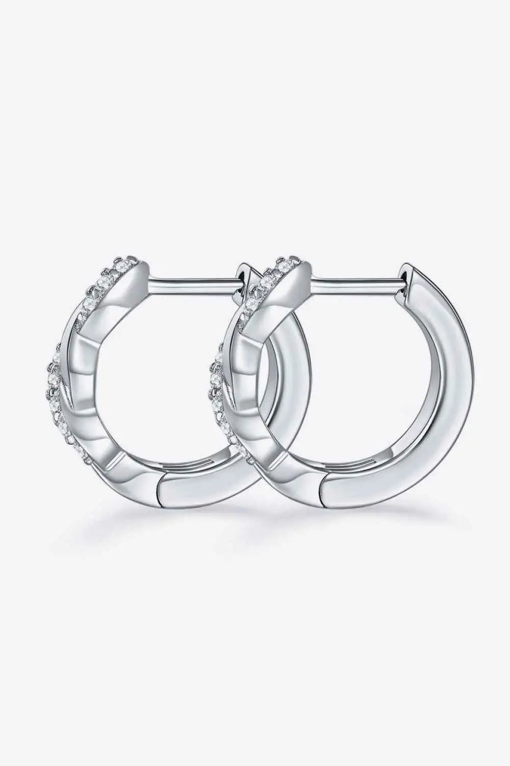 Moissanite Twisted Platinum - Plated Earrings - SmileBen