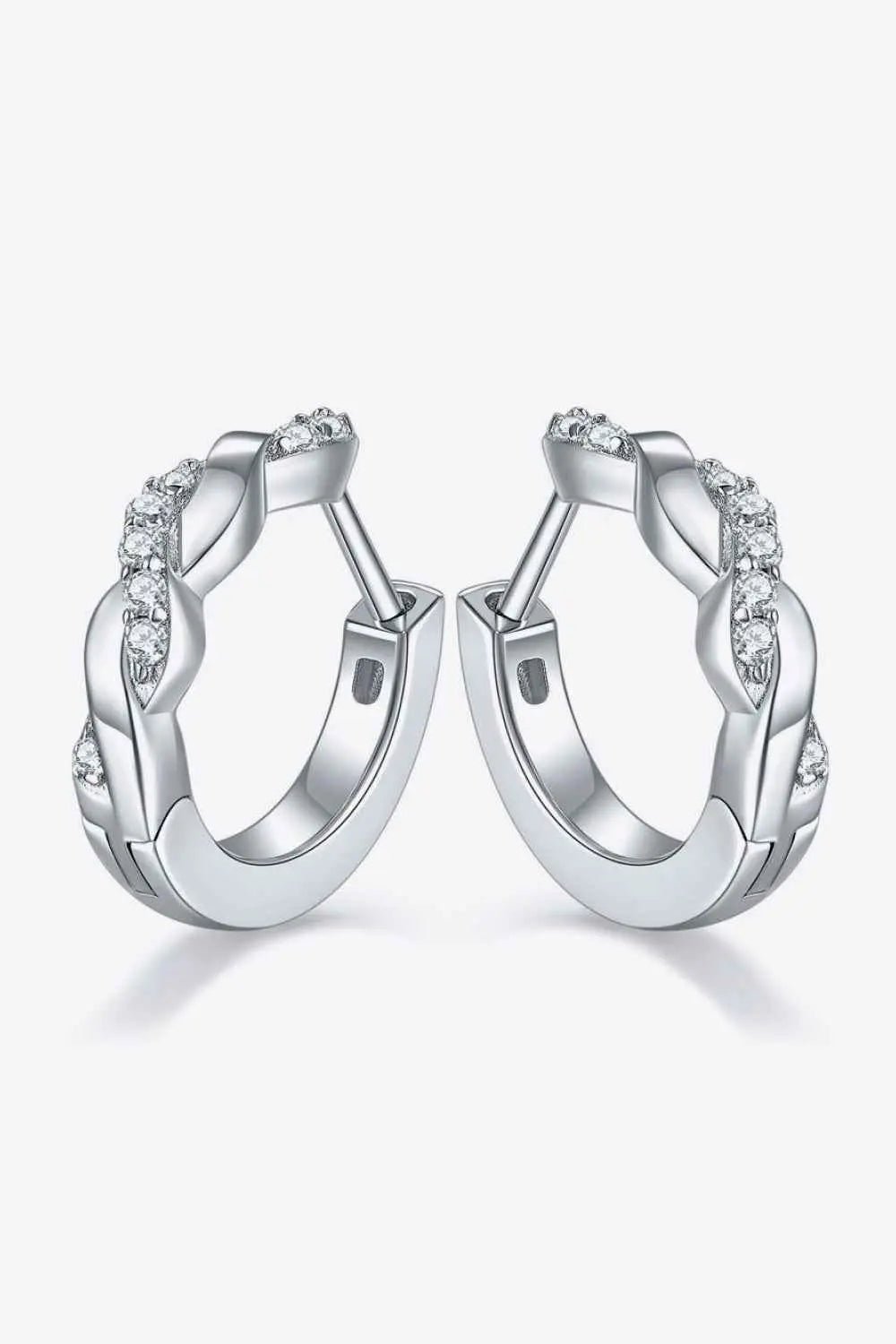 Moissanite Twisted Platinum - Plated Earrings - SmileBen