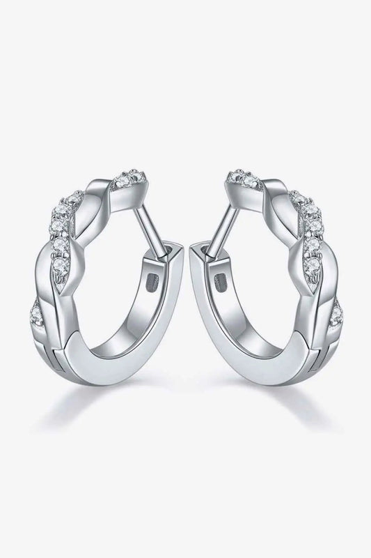 Moissanite Twisted Platinum - Plated Earrings - SmileBen