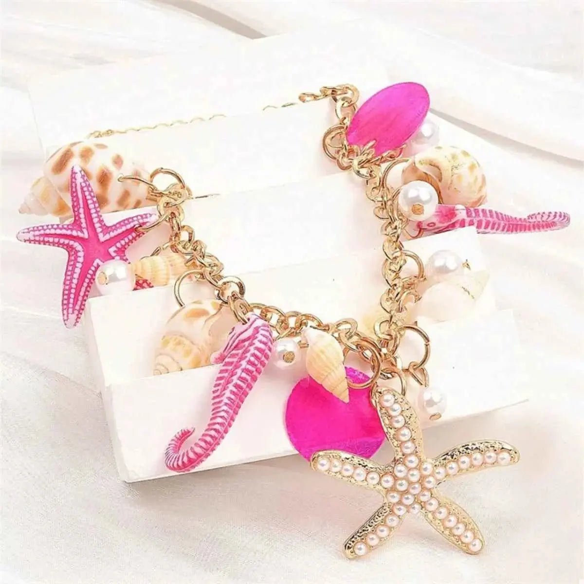 Ocean Charm Shell Starfish Statement Necklace - SmileBen