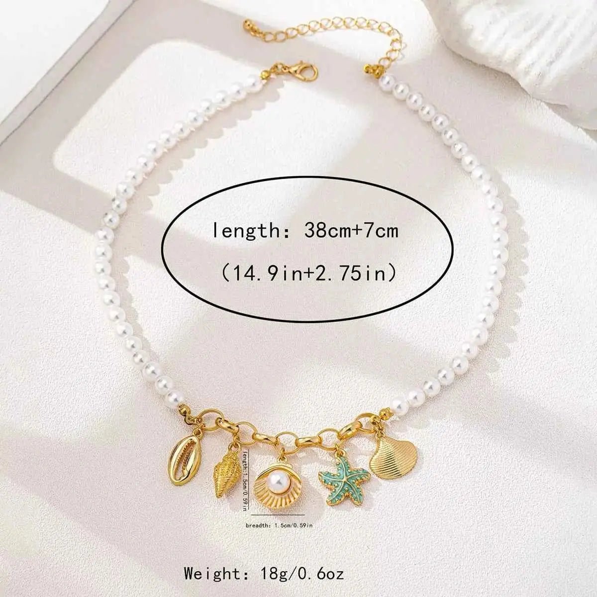 Ocean Series Charm Pearl Necklace - SmileBen
